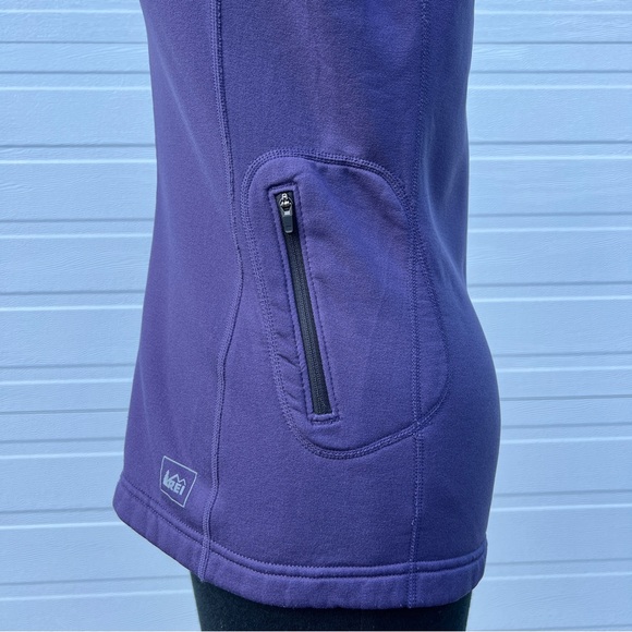 REI Polartec Power Stretch Purple Fleece Zip Up Vest, M - Picture 5 of 15